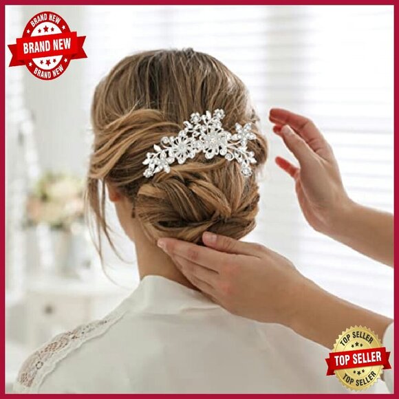 50-Piece Wedding Hair Comb Set Rhinestone Pearl Bridal Accessories main image 5